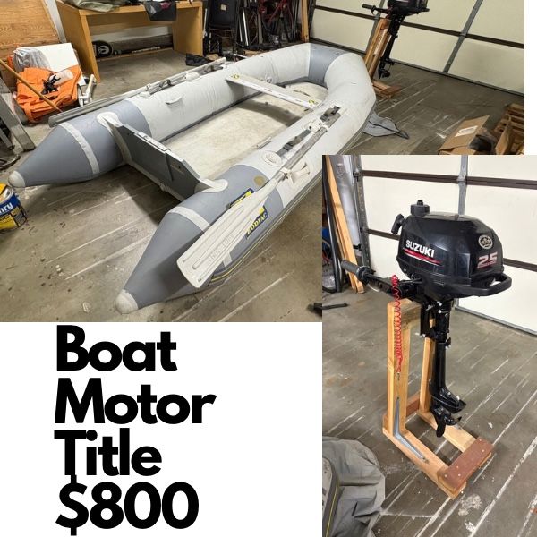 Zodiac Inflatable Boat With 2020 Suzuki Outboard Motor. Have title! Current Reg!