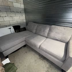 Light Grey Soft L shaped Sectional Couch 
