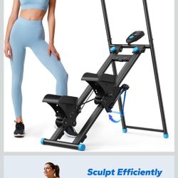 Stair Stepper for Home Gym Exercise, New Version Stairmaster for Full-Body Workout, Compact Folding Stair Climber with Extended Step Range, Adjustable