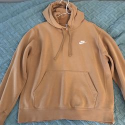Men Brown Nike Hoodie Medium 