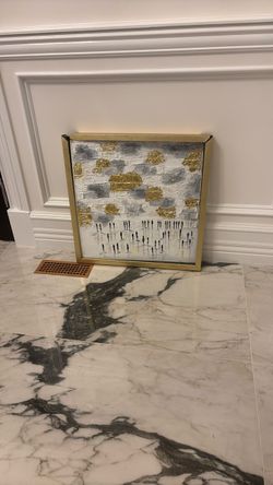 Abstract Canvas Painting in Gold Frame