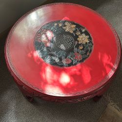 Hand carved and lacquered table