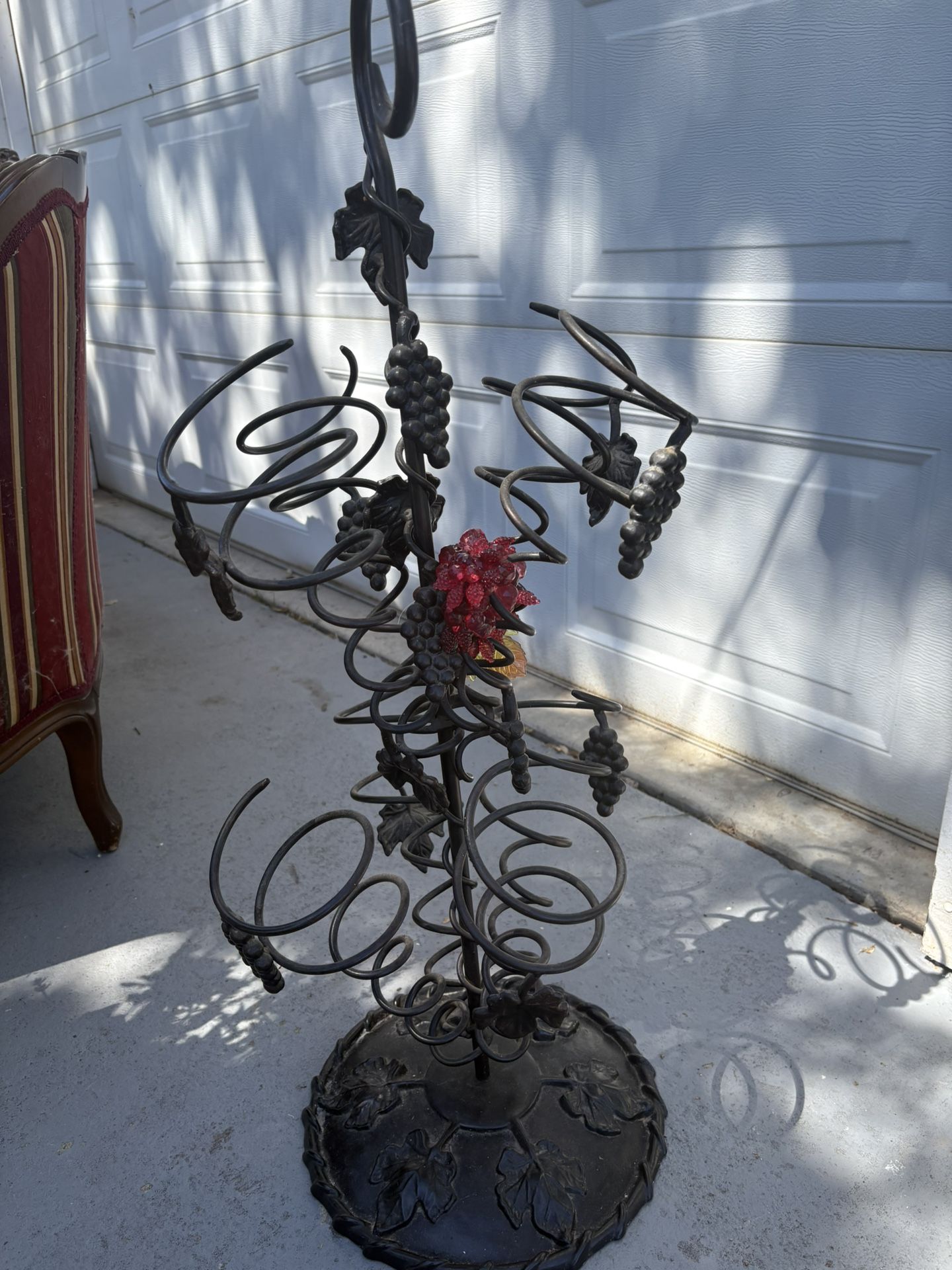 Lovely Wrought Iron Spiral Wine Rack