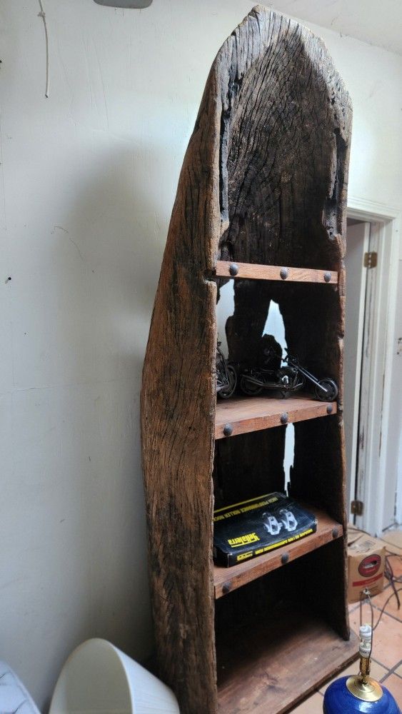 Canoe bookshelve from Bali, one of a kind.