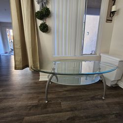 Very Sturdy Glass Table With Shelf