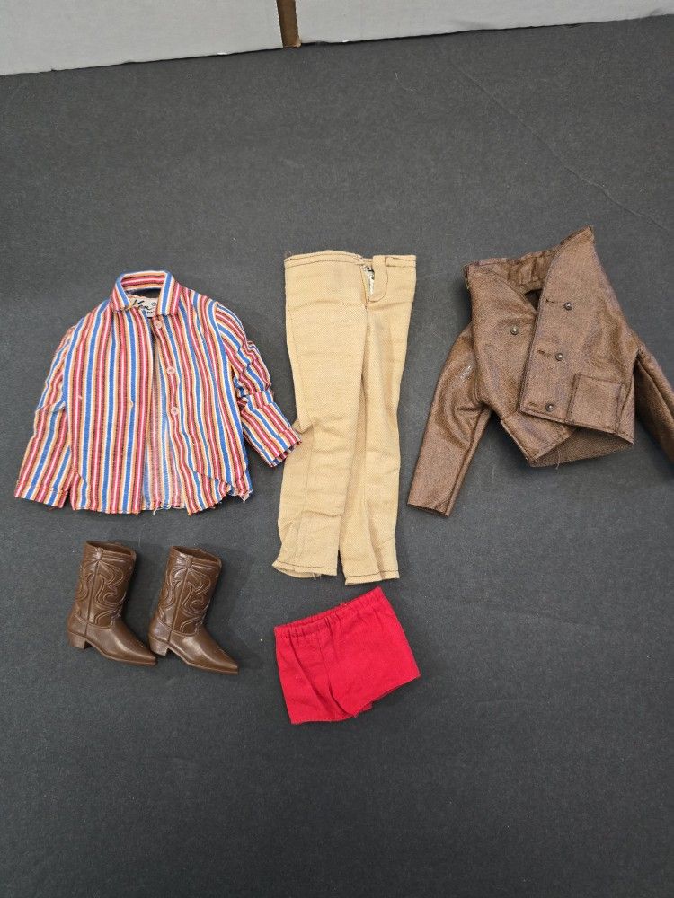 Vintage BARBIE Ken Clothing Rally Gear 1429- Leather Jacket Pants Shirt Boots