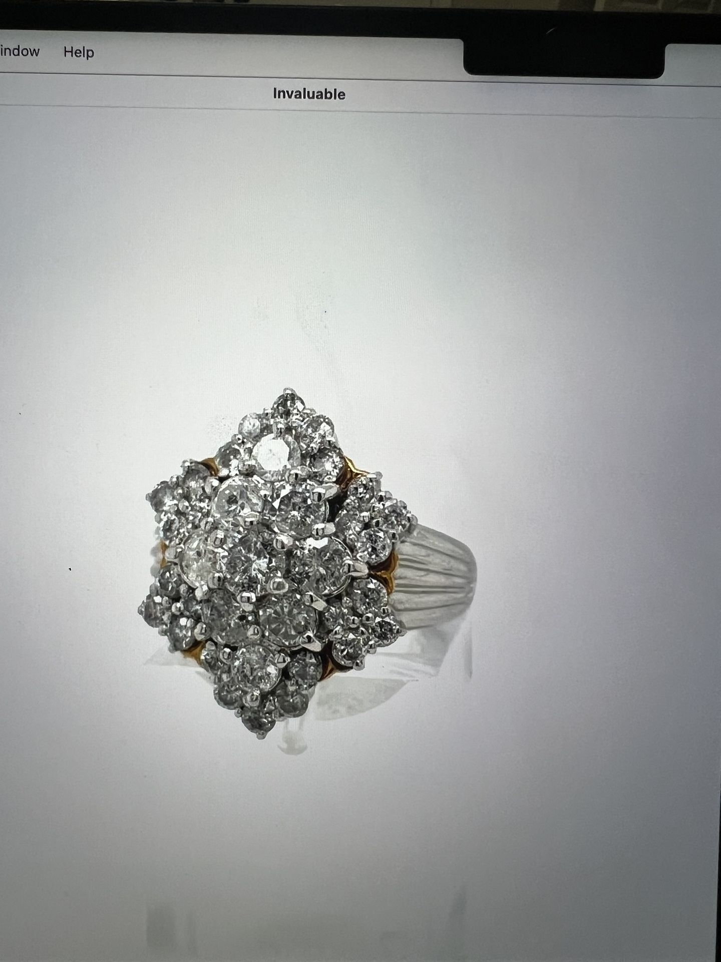 “flower” 1.5tcw Ring In Platinum W/18k Accents