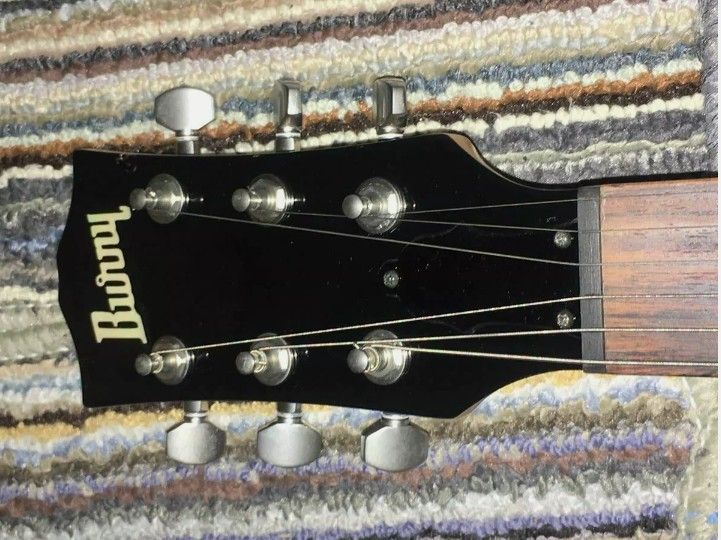 Burny Flame Heather Vintage Les Paul Finest Metallic Blue Electric Guitar