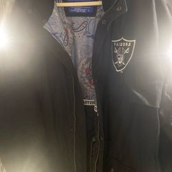 Vintage Los Angeles Raiders Starter Trench Coat Parka Football Jacket