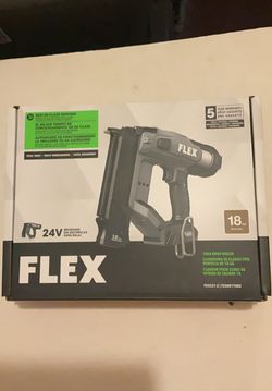 Brand New Flex 24 Volts Brushless 18 GA Brad Nailer ( Tool Only ).     170 Firm on Price.     170 Firme en Precio.