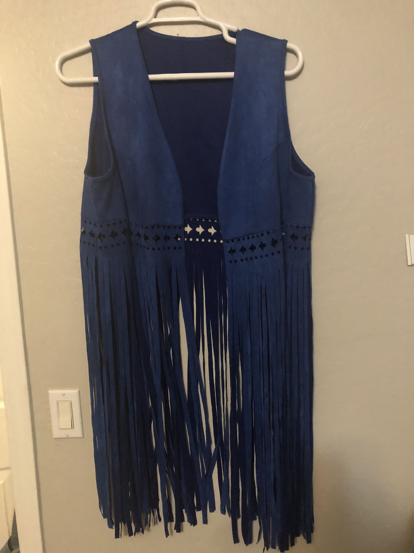 Royal Blue Fringe Vest /Top