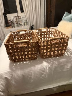 Large Woven Storage Baskets with Handles – $10 Each or 2 for $15