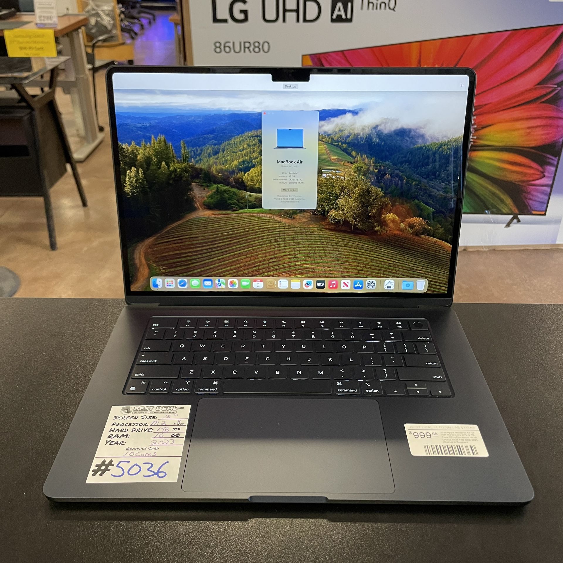 15” MacBook Air M2 16GB RAM 1TB SSD 2023