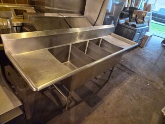 Commercial Heavy Duty NSF 3 Compartment Sink Wash Rinse Sanitize