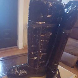 Sequin black UGG high boots