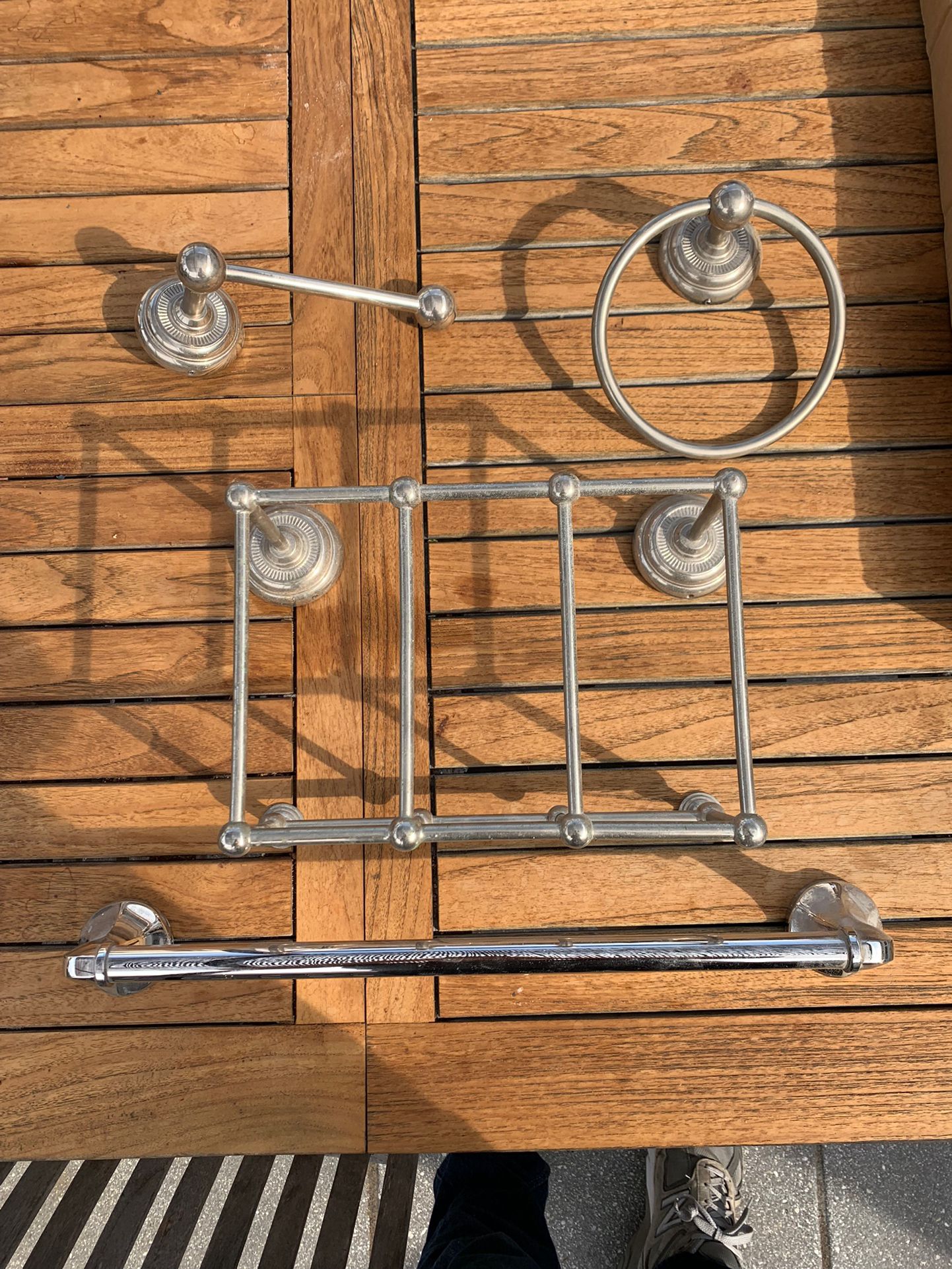 Waterworks Bathroom Hardware Chrome Magazine Rack Toilet Paper Holder Towel Ring Towel Bar
