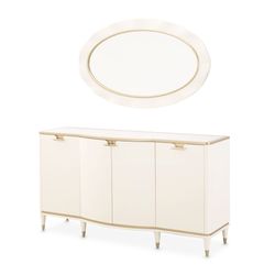 La Terrazza Creamy Pearl Sideboard with Mirror