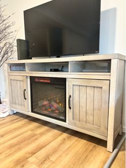 Tv stand with electric fireplace