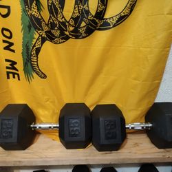  3-Weider Rubber Dumbbells 85 Lbs 