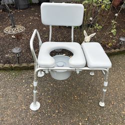 Chair for Toilet with Padded Seat, Gray