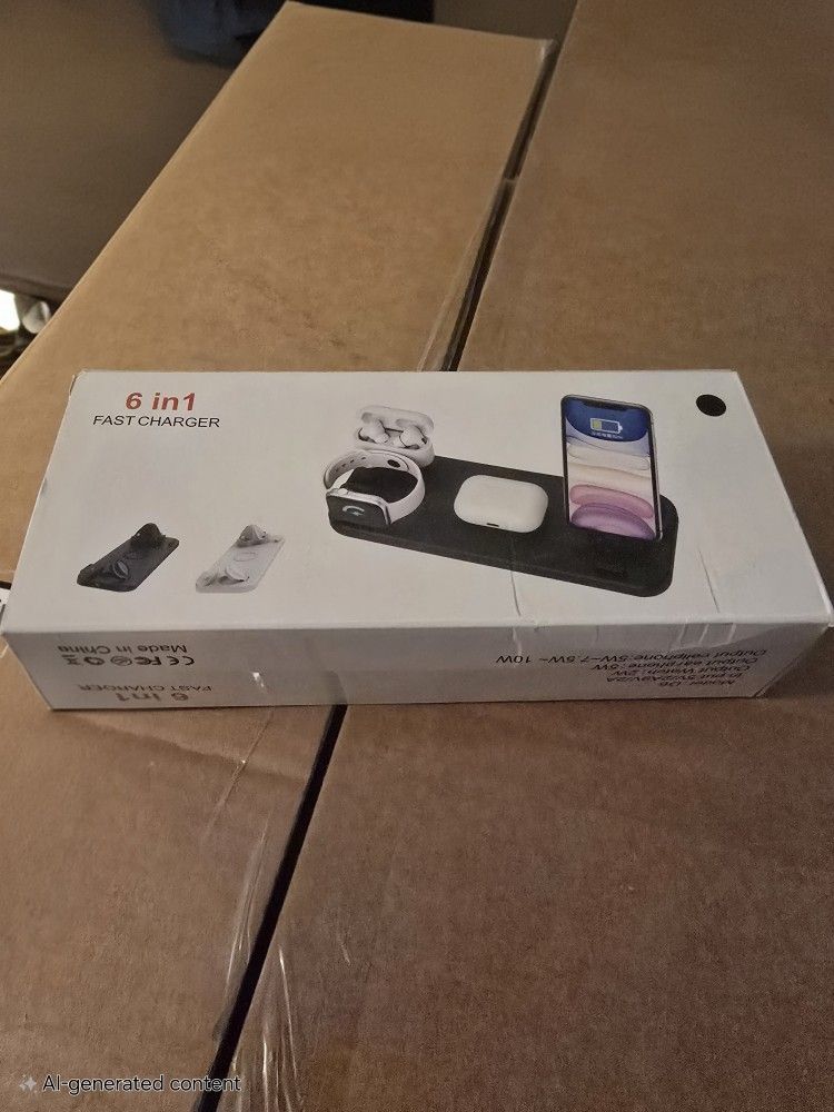 6-in-1 Fast Wireless Charger Dock – New in Box!
