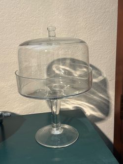 Glass Cakestand/Candleholder w/ Dome Lid