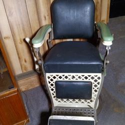 1920's Antique Emil J. Paidar Barber Chair w/Booster Seat