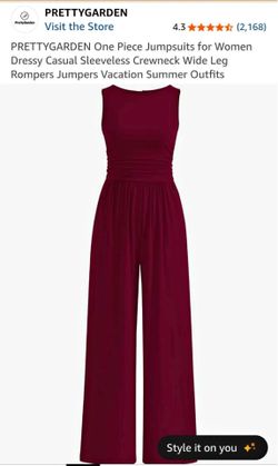 NEW Burgundy Romper Wide Leg Jumpsuit - Size S