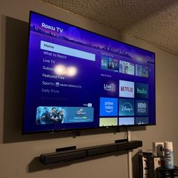 55” Roku Smart TV — Wall Mounted — Works Perfect