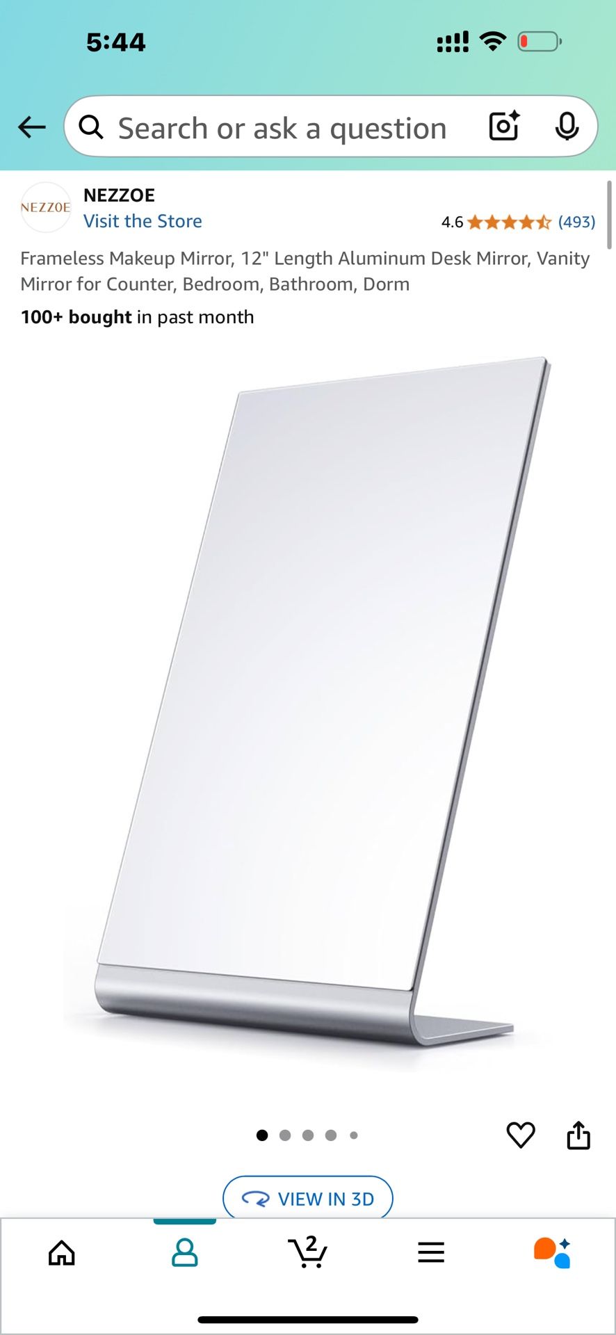 Makeup Mirror 12”x 7”