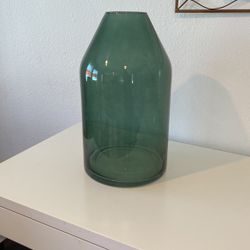 Large Blue Green Glass Vase Hearth&Hand