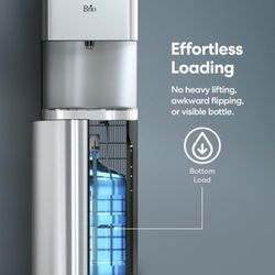 (Signs of use) Brio Tool Moderna Water Dispenser – Bottom Load, Stainless Steel, Hot/Cold/Room, LED Display