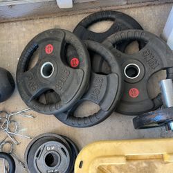 33lb 15kg 2 Inch Rubber Coated Plate Weights