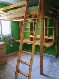 Loft bed with desk