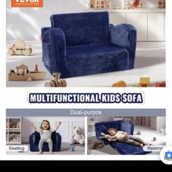 2-in-1 Toddler Chairs Comfy, Toddler Couch Sofa Bed Fold Out, Convertible Sofa to Lounger, Kids Chair Seat Playroom Furniture for Kids Girls & Boys, B