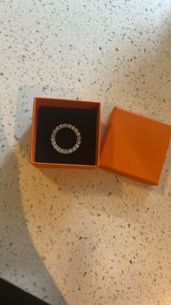 Size 7 lab diamond eternity ring solid silver
