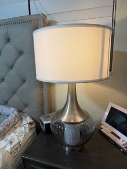 Set of 2 Modern Glass Table Lamps – 28” Tall – Dual Light