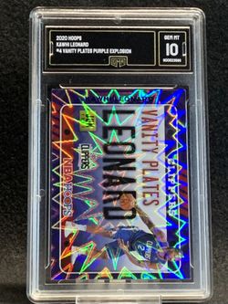 2020 Hoops 💥 Kawhi Leonard 💥 Vanity Plates Purple Explosion GMA 10 Mint 💎 - Los Angeles Clippers