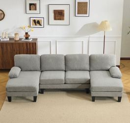 Gray U Shaped Sofa - RR017