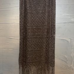 Sunny Leigh Maxi Black Sequin Skirt. Two Leg Slits. Sz 8.