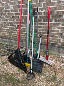Cleaning & Yard Tool Bundle – Brooms, Rakes, Mop, Dustpan & More