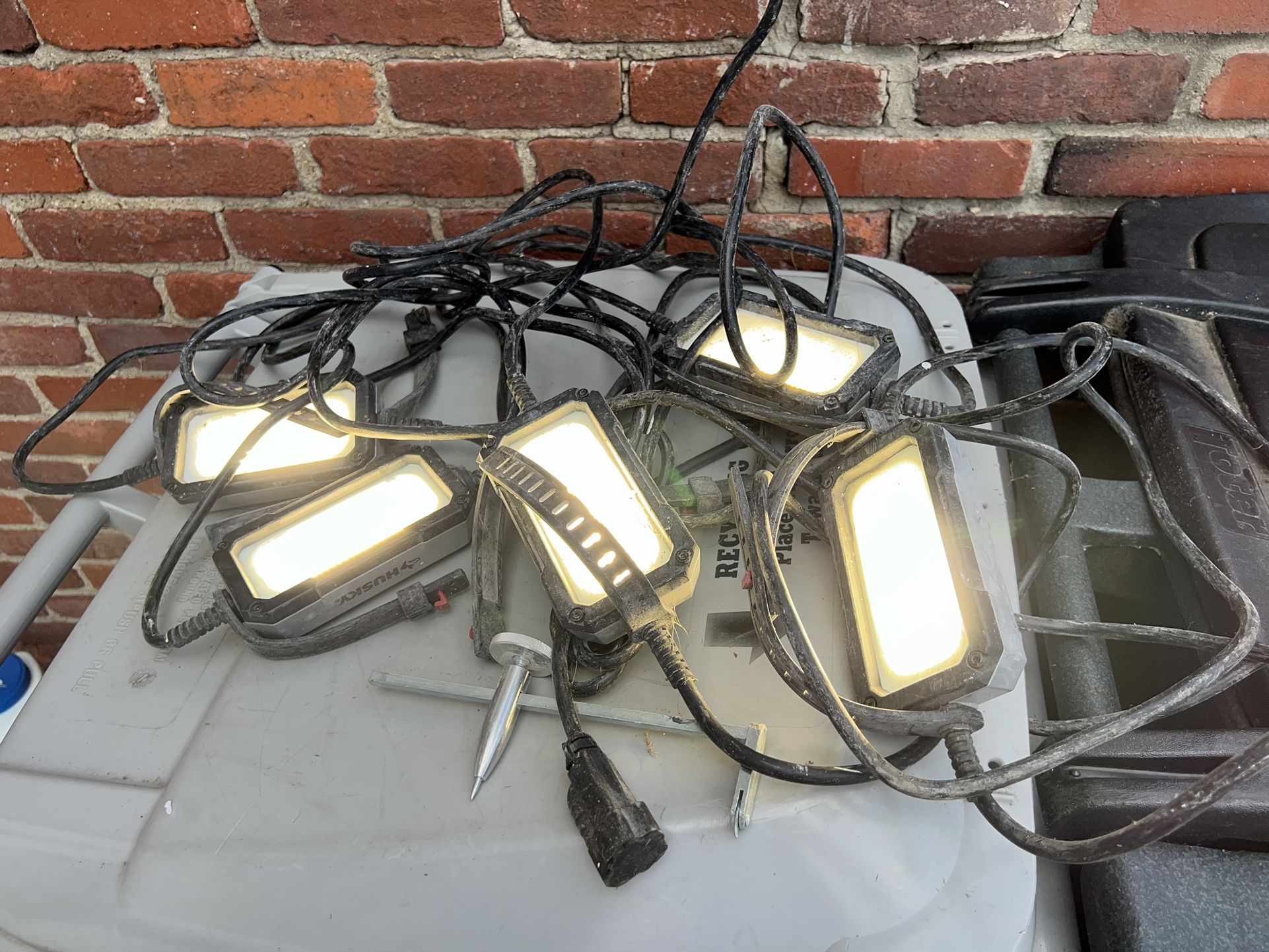 HUSKY 7500-Lumen LED String Light Energy-efficient Work Lights 50 ft. Cord