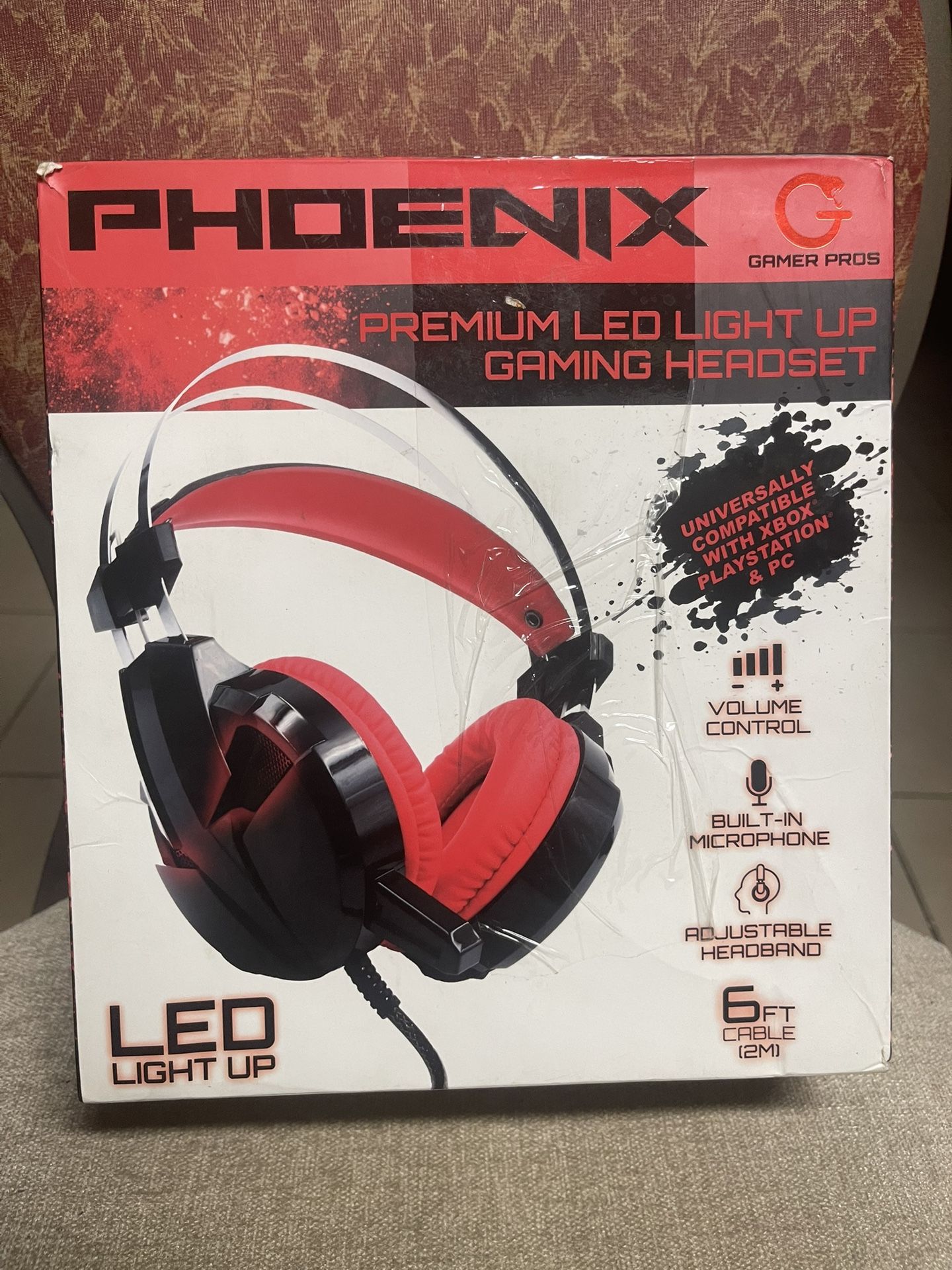 GamerPros Phoenix LED Light-Up Gaming Headphones for Xbox, PlayStation, and PC
