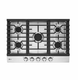 30 in. Gas Cooktop in Stainless Steel with 5 Burners with EasyClean