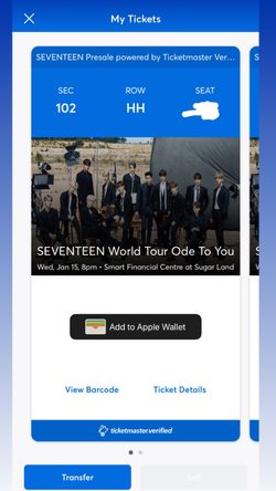 SEVENTEEN WORLD TOUR “Ode To You” Tickets