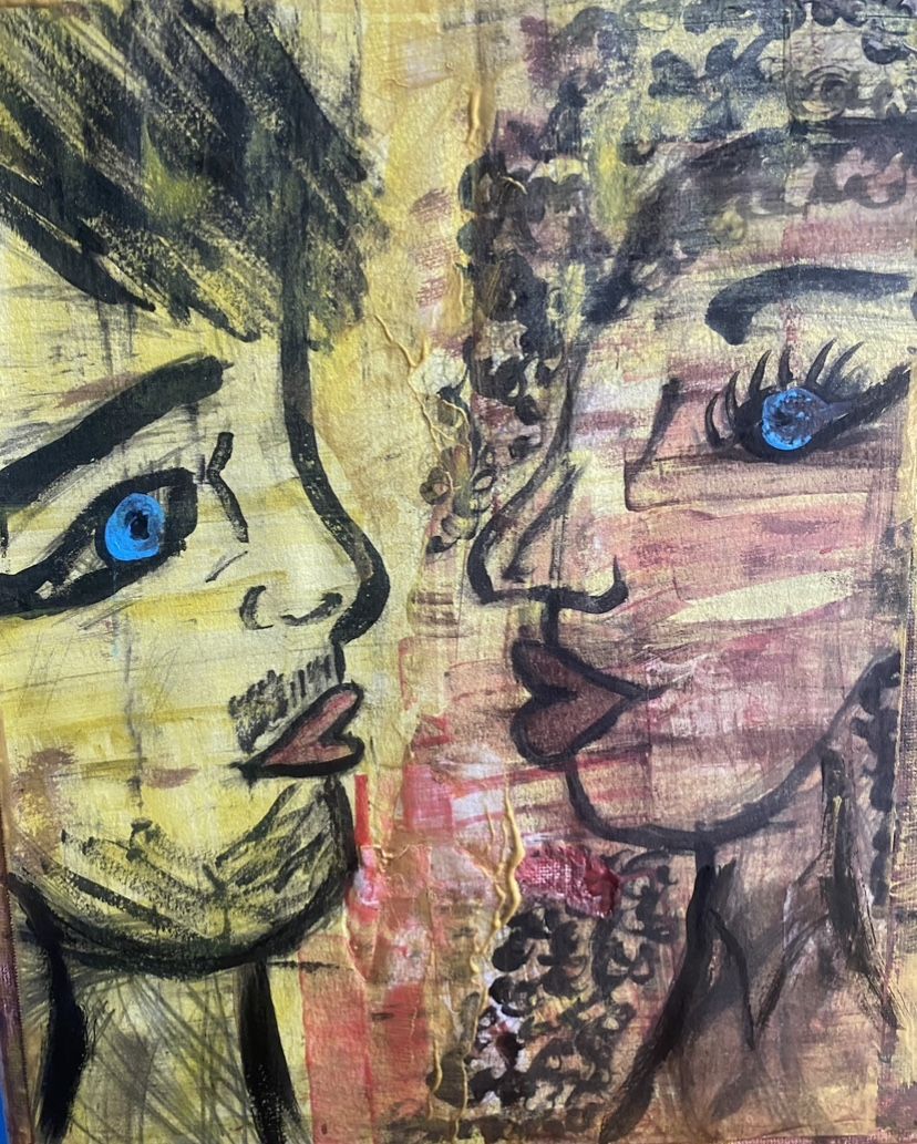 Young Love Lady Of light Series #2 Mixed Media Painting