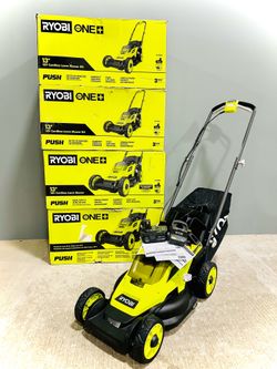 Brand new Ryobi ONE+ 18V 13 in. Cordless Battery Walk Behind Push Lawn Mower with 4.0 Ah Battery and Charger