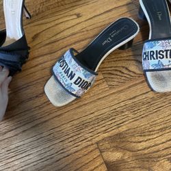 Dior 1inch Heel Slides - Authentic 