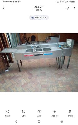 Krowne Stainles Steel  Commercial 4 Compartment Sink Including Handwashing Station