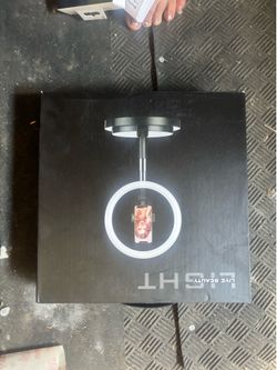 Vanity mirror with phone stand for social media use